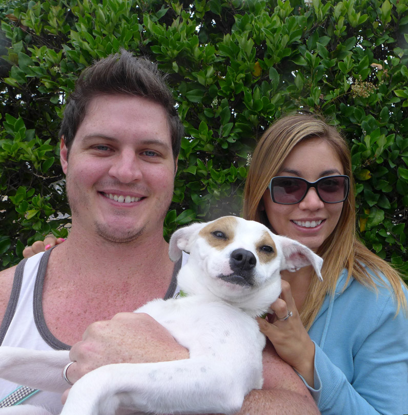 Milo the dog with his family