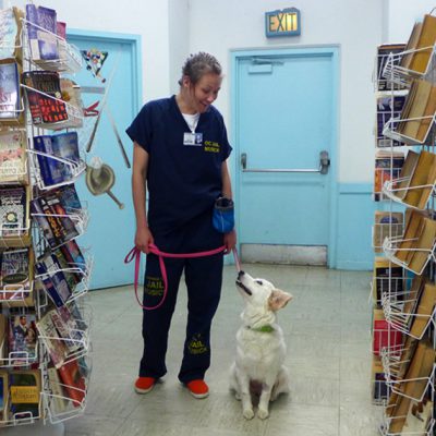 Inmate trainer with dog